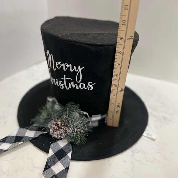 DECORATIVE HAT FOR CHRISTMAS TREE Elegant Black Decorative Hat - Picture 4 of 10